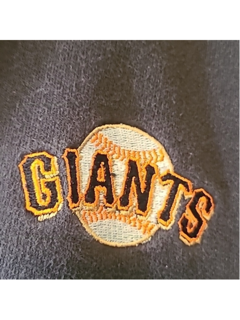 Antigua Giants Baseball Fleece 1/2 zip jacket . Sz L(#2490E) black/white piping - Picture 9 of 13